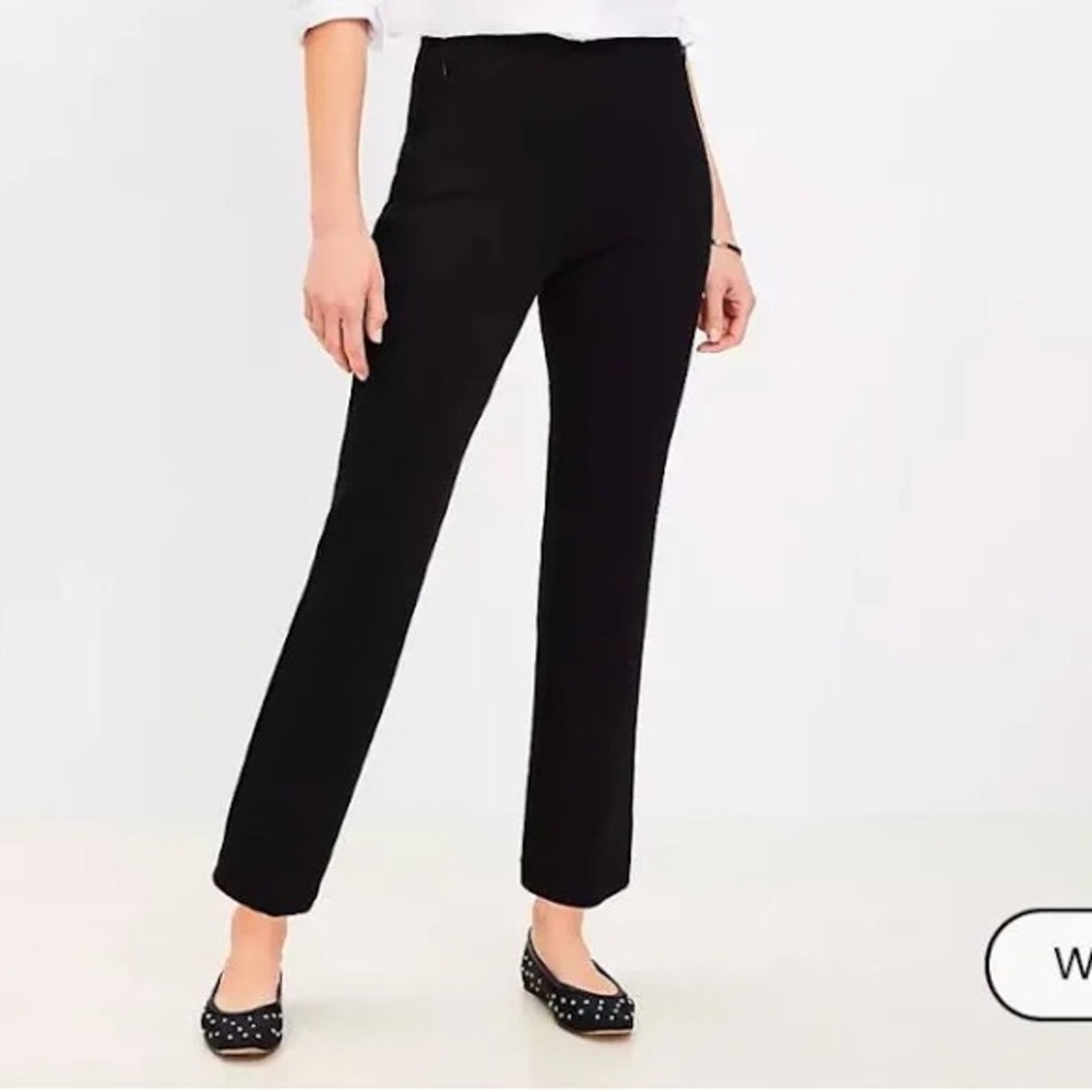 NEW ANN TAYLOR LOFT MARISA STRAIGHT BLACK CASUAL PANTS Size 2